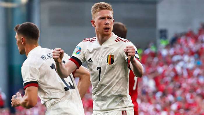 Kevin De Bruyne has a goal and assist for Belgium vs. Denmark